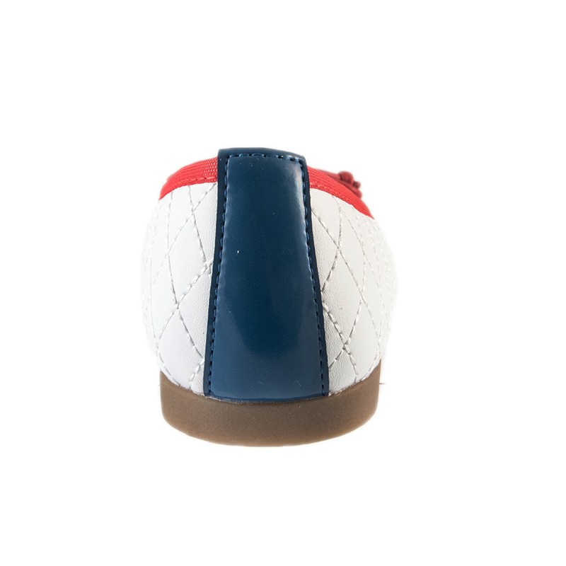 Crocodilino Μπαλαρινα Κοριτσι 22736035020 - ΛΕΥΚΟ Μπαλαρίνες CROCODILINO για κορίτσι, σε λευκό-μπλε, με κόκκινες λεπτομέρειες και φιογκάκι.