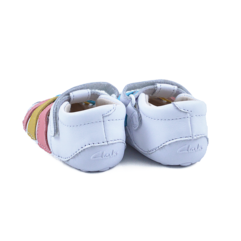 Clarks Μπαρέτα Κορίτσι Tiny Mae T 26150376 - ΛΕΥΚΟ-MULTI Μπαρέτα Κορίτσι Tiny Mae T