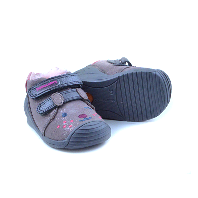 Biomecanics Μποτάκι Κορίτσι 201114 - ΓΚΡΙ-GLITTER Biomecanics παιδικό μποτάκι για κορίτσια σε συνδυασμό γκρι και ροζ χρώματος.