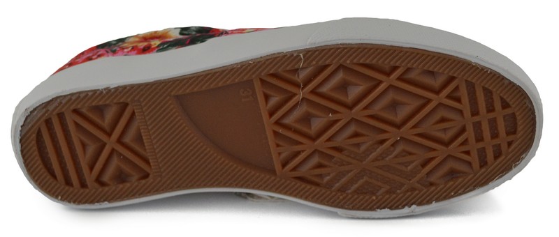 Lelli Kelly Πανινο Κοριτσι LK7274 - ΦΟΥΞΙΑ Πάνινο LELLI KELLY για κορίτσι, σε εντυπωσιακό κόκκινο φλοράλ, με λευκή σόλα και λευκό κορδόνι.