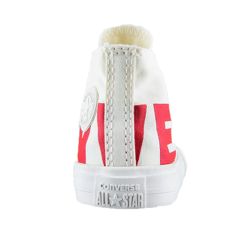 All Star Πανινο Μποτακι Unisex Chuck Taylor Hi 759532C - ΕΚΡΟΥ-ΚΟΚΚΙΝΟ ALL STAR ΠΑΝΙΝΟ ΜΠΟΤΑΚΙ UNISEX CHUCK TAYLOR HI