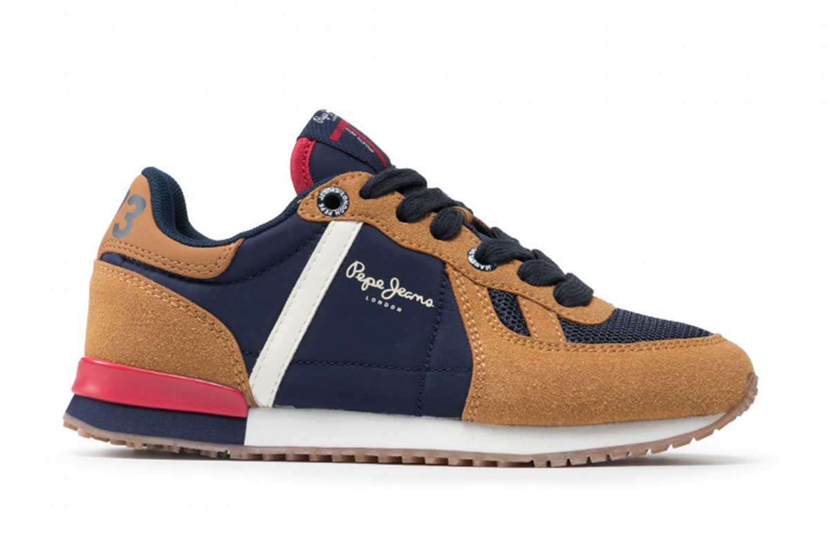 ΠΑΙΔΙΚΑ SNEAKERS PEPE JEANS PBS30506 TΑΜΠΑΚΟ ΠΑΙΔΙΚΑ SNEAKERS PEPE JEANS PBS30506 TΑΜΠΑΚΟ