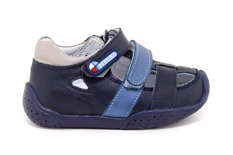 ΒΡΕΦΙΚΑ ΔΕΡΜΑΤΙΝΑ ΑΝΑΤΟΜΙΚΑ FIRST STEPS 2VELCRO NAVY