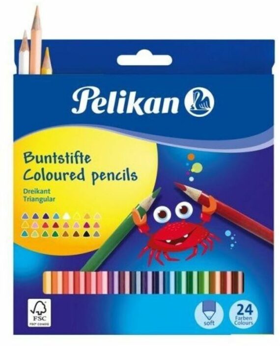 Pelikan Ξυλομπογιές Τριγωνικές 24 Χρώματα