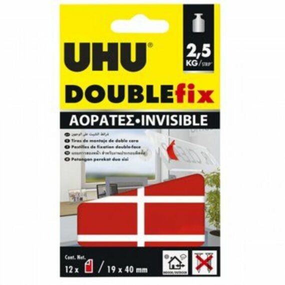UHU Double Fix-Αυτοκόλλητα Διπλής Όψης
