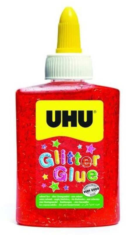 UHU Glitter Glue Red Bottle 90gr