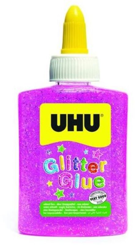 UHU Glitter Glue Pink Bottle 90gr