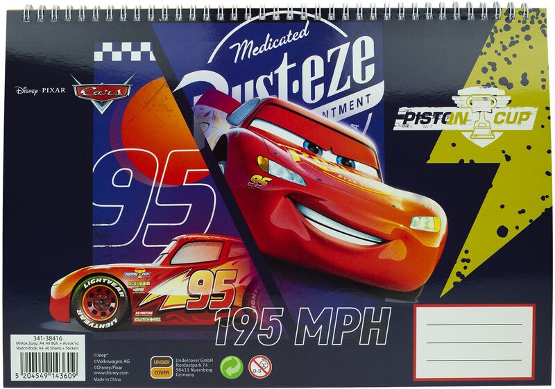 Cars Neon Μπλοκ Ζωγραφικής Α4+Stickers-40 Φύλλα Cars Neon Μπλοκ Ζωγραφικής Α4+Stickers-40 Φύλλα