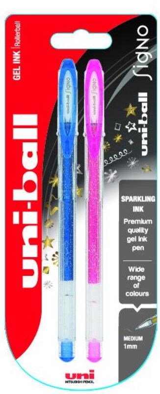 Uni-Ball Στυλό Gel Rollerball Sparkling Μπλε/Ροζ 1mm-2Τμχ Uni-Ball Στυλό Gel Rollerball Sparkling Μπλε/Ροζ 1mm-2Τμχ