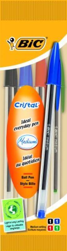 Bic Στυλό Cristal 4Τμχ