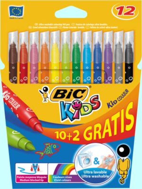 Bic Μαρκαδόροι Ζωγραφικής Kids Couleur 10+2 Bic Μαρκαδόροι Ζωγραφικής Kids Couleur 10+2