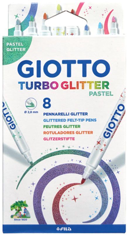 Giotto Μαρκαδόροι Turbo Glitter Pastel 8Τμχ