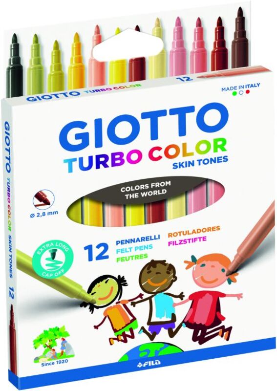 Giotto Μαρκαδόροι Turbo Color Skin Tones 12Τμχ