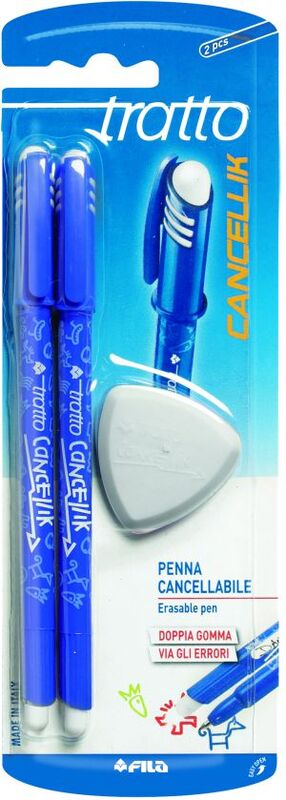 Tratto Στυλό Μπλε Cancellik 0.4 2Τμχ & Γόμα Tratto Στυλό Μπλε Cancellik 0.4 2Τμχ & Γόμα