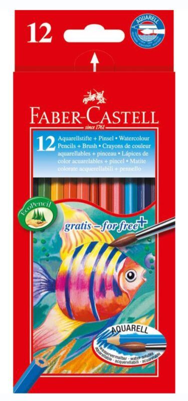Faber Castell Ξυλομπογιές Ακουαρέλας 12Τμχ & Πινέλο