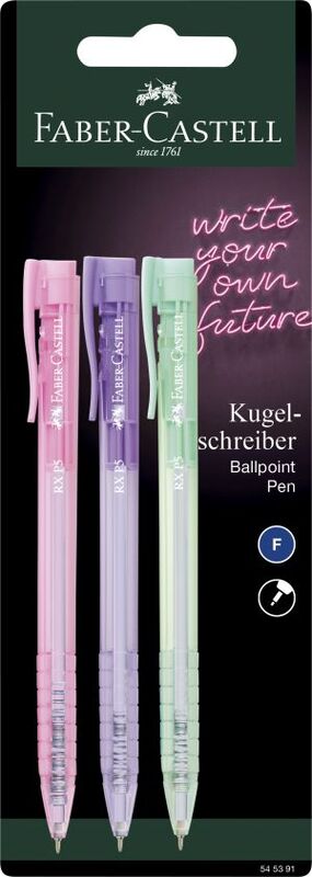 Faber Castell Στυλό RX P5 Παστέλ-3Τμχ
