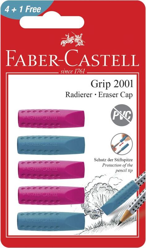 Faber Castell Γόμες Καπάκι 4+1 Δώρο