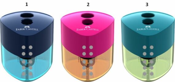 Faber Castell Ξύστρα Διπλή Auto-3 Χρώματα