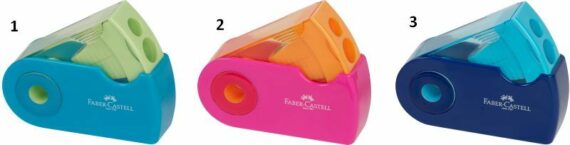 Faber Castell Ξύστρα Sleeve Διπλή Δίχρωμη-3 Χρώματα