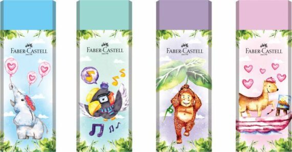 Faber Castell Γόμα Χρωματιστή Happy Jungle 4 Σχέδια-1Τμχ
