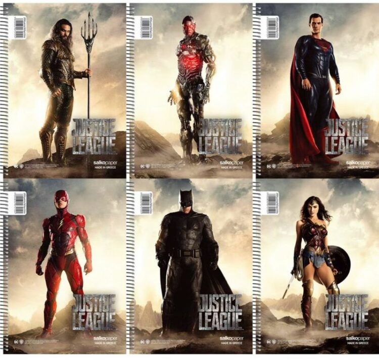 Salko Τετράδιο Justice League Σπιράλ 17x25cm 4 Θεμάτων 120 Φύλλων 6 Σχέδια-1Τμχ