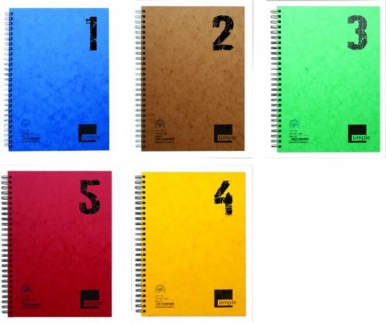 A&G Τετράδιο Simple Σπιράλ 17x25 3 Θεμάτων 90 Φύλλων-5 Χρώματα 1Τμχ