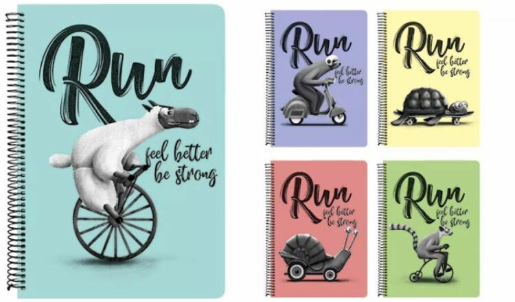 A&G Τετράδιο Run Σπιράλ 17x25cm 3 Θεμάτων 90 Φύλλων 5 Σχέδια-1Τμχ