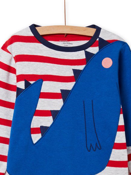 Παιδικη Μακρυμανικη Πιτζαμα Για Αγορια - Γκρι/Κοκκινο Παιδικη Μακρυμανικη Πιτζαμα Για Αγορια