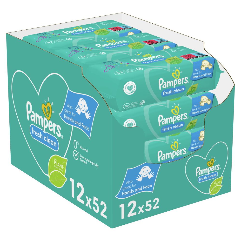 Μωρομάντηλα Pampers Fresh Clean 624τμχ (12x52τμχ) Μωρομάντηλα Pampers Fresh Clean 624τμχ (12x52τμχ)