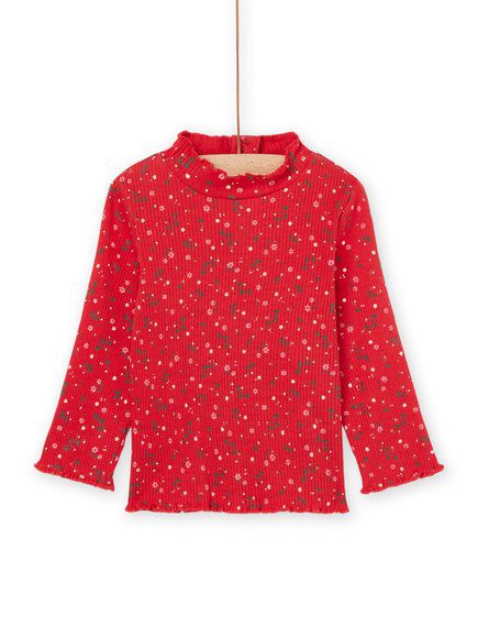 Βρεφικη Κοκκινη Μακρυμανικη Μακο Μπλουζα Για Κοριτσια