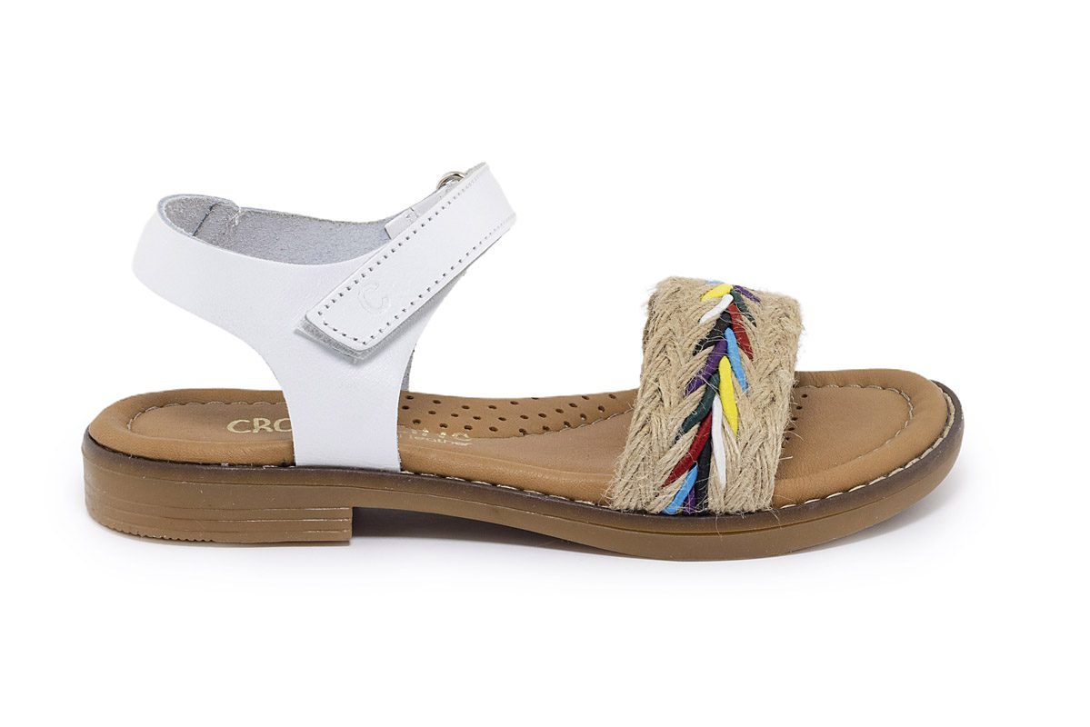 ΠΑΙΔΙΚΑ ΔΕΡΜΑΤΙΝΑ ΑΝΑΤΟΜΙΚΑ ΠΕΔΙΛΑ CROCODILINO VELCRO ETHNIC WHITE