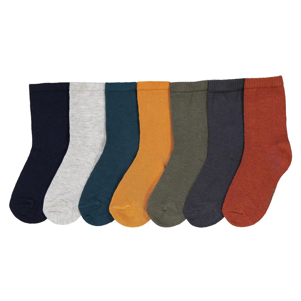 Σετ 7 ζευγάρια μονόχρωμες κάλτσες Διαφορα Χρωματα