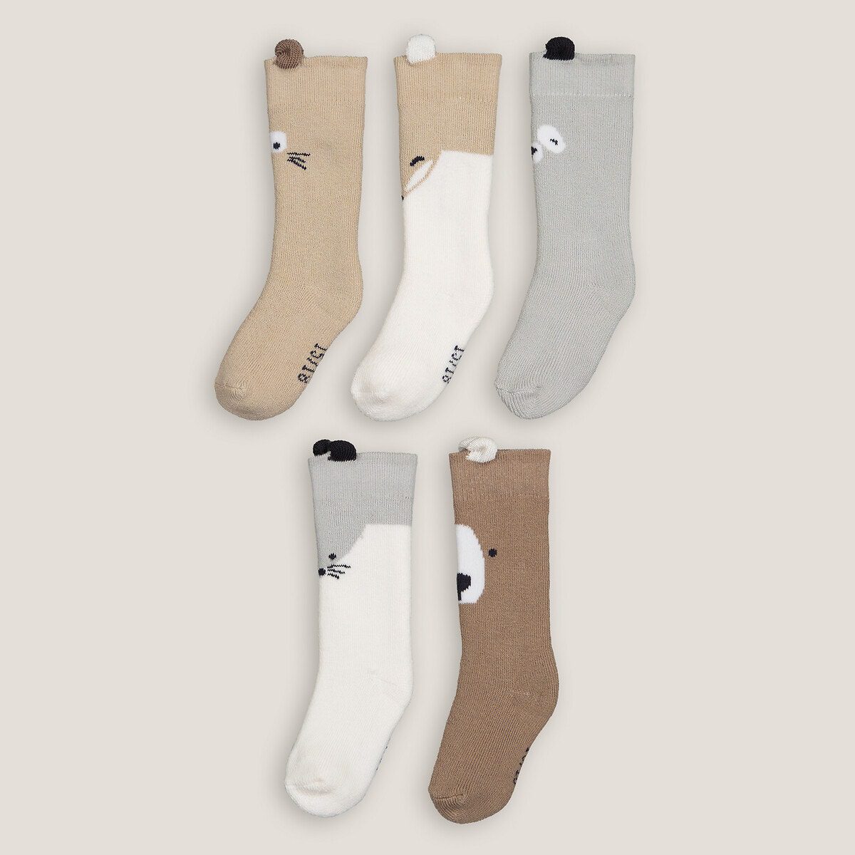 Σετ 5 ζευγάρια κάλτσες με μοτίβο ζώα Διαφορα Χρωματα