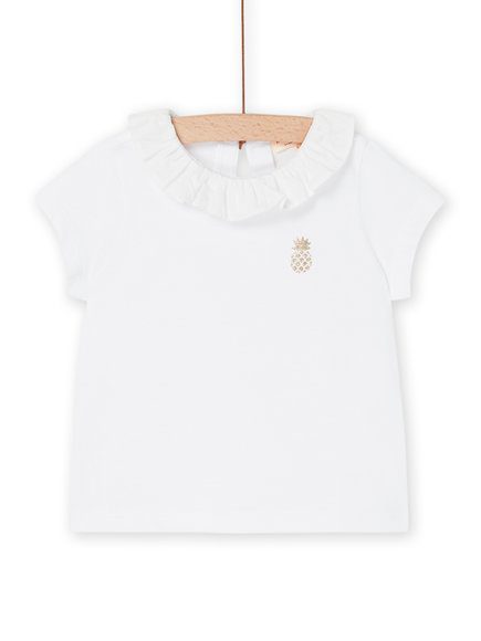 Βρεφικη Λευκη Κοντομανικη Μπλουζα Για Κοριτσια