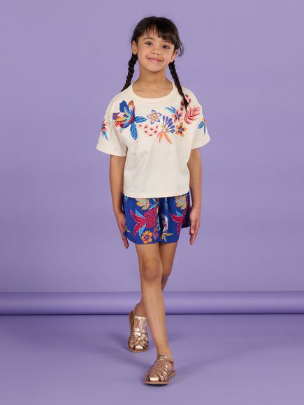 Παιδικη Λευκη Κοντομανικη Μπλουζα Για Κοριτσια - Γκρι Παιδικη Λευκη Κοντομανικη Μπλουζα Για Κοριτσια