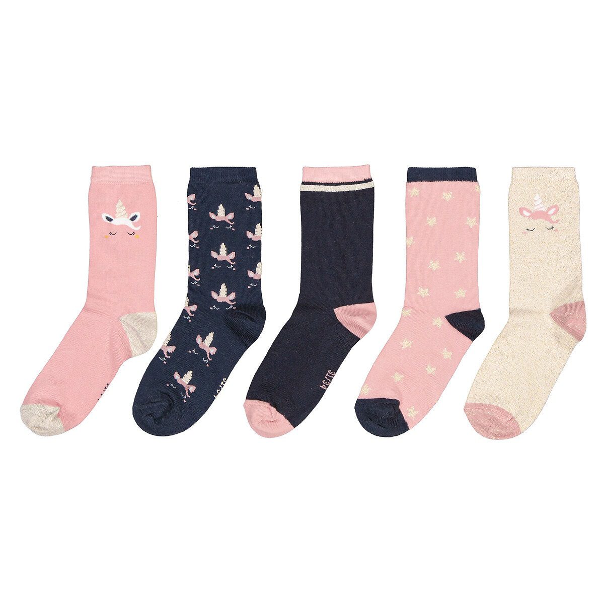 Σετ 5 ζευγάρια κάλτσες με σχέδιο μονόκερο Διαφορα Χρωματα