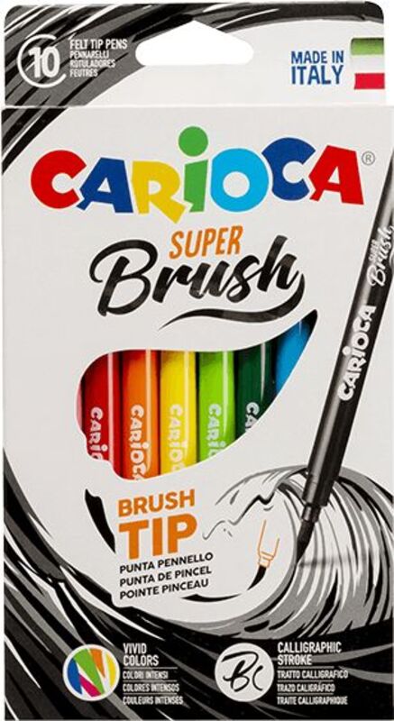 Carioca Μαρκαδόροι Πινέλο Super Brush 10Τμχ