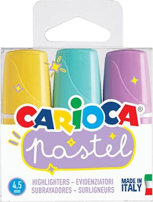 Carioca Υπογραμμιστές Mini Pastel 3Τμχ