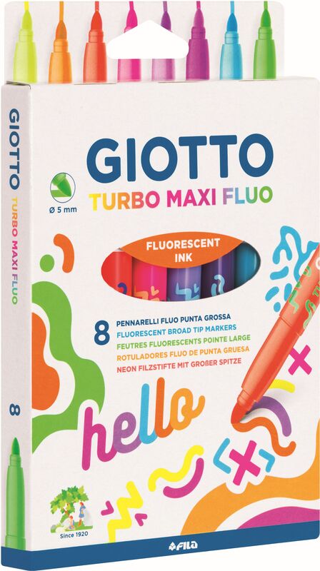 Giotto Μαρκαδόροι Turbo Maxi Neon 8Τμχ