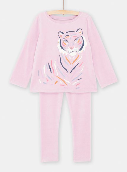 Παιδικές Μακρυμάνικες Πιτζάμες Για Κορίτσια Pink Velvet Lion - Μωβ