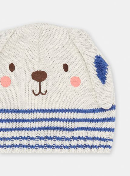 Βρεφικός Σκούφος Για Αγόρια Γκρι Teddy Bear Βρεφικός Σκούφος Για Αγόρια Γκρι Teddy Bear