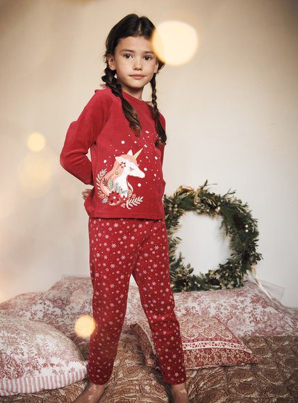 Παιδικές Χριστουγεννιάτικες Πιτζάμες Για Κορίτσια Sergent Major Red Velvet Unicorn - Κοκκινο Παιδικές Χριστουγεννιάτικες Πιτζάμες Για Κορίτσια Sergent Major Red Velvet Unicorn - Κοκκινο