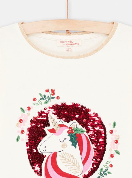 Παιδική Μακρυμάνικη Μπλούζα Για Κορίτσια White Xmas Unicorn - Λευκο Παιδική Μακρυμάνικη Μπλούζα Για Κορίτσια White Xmas Unicorn