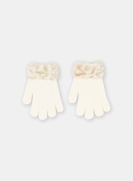 Παιδικά Γάντια Για Κορίτσια White Fur - Λευκο