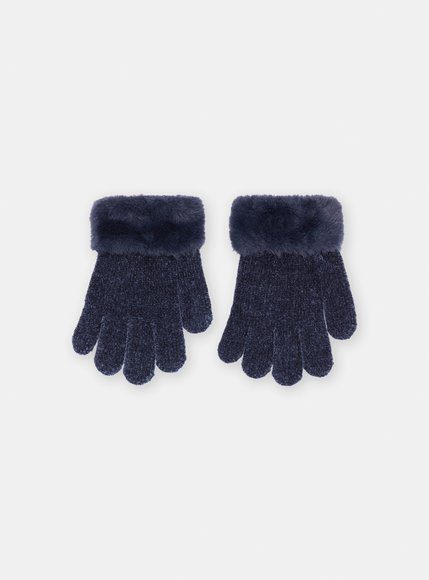 Παιδικά Γάντια Για Κορίτσια Blue Fur - Μπλε