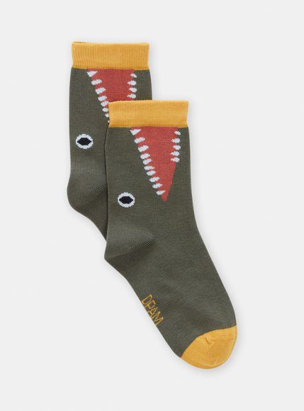 Παιδικές Κάλτσες Για Αγόρια Khaki Dino - Πρασινο