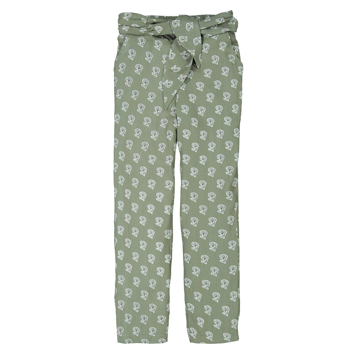 Ίσιο παντελόνι με χυτή εφαρμογή και φλοράλ μοτίβο Πρασινο