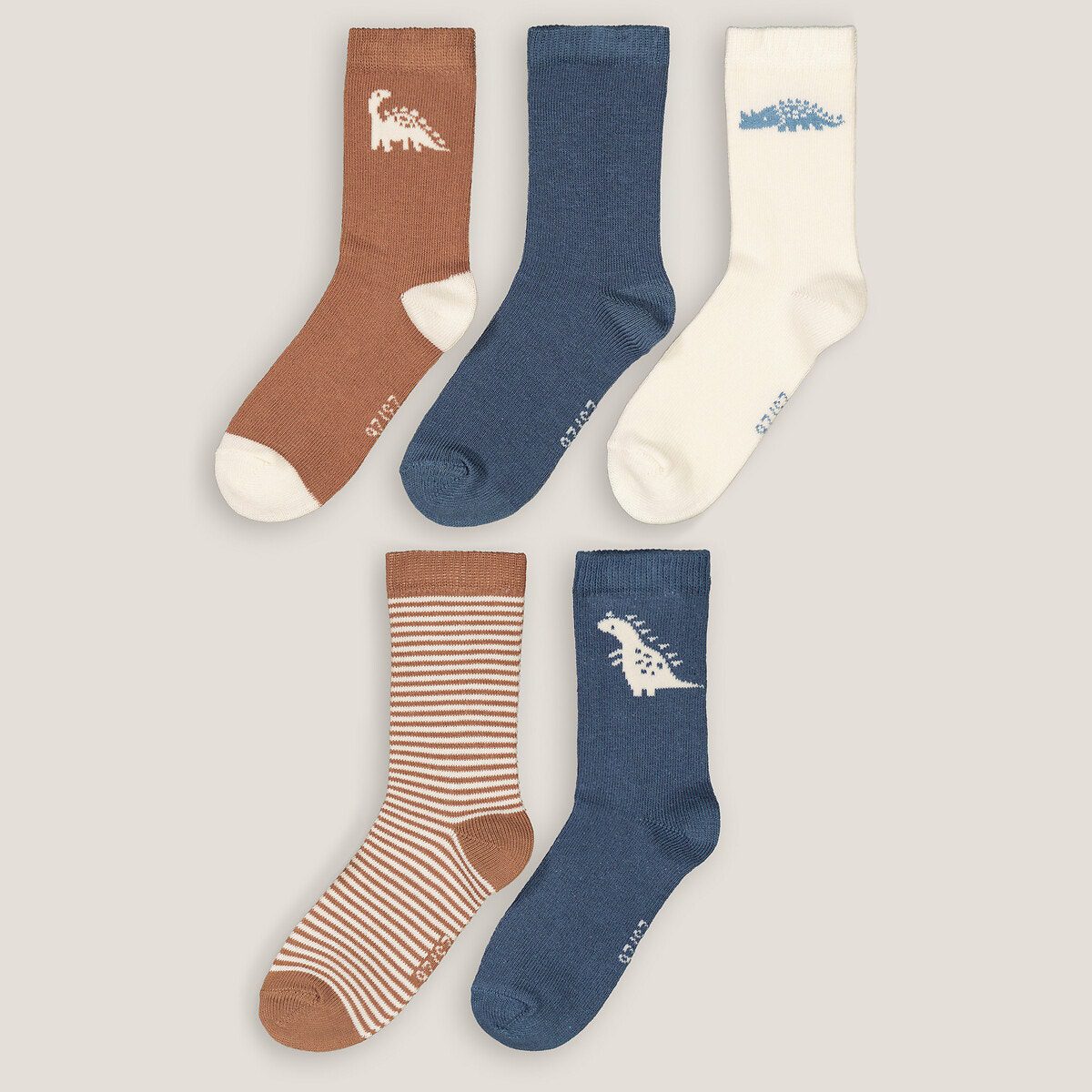 Σετ 5 ζευγάρια κάλτσες με σχέδιο δεινόσαυρο Διαφορα Χρωματα
