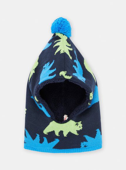 Παιδικός Σκούφος Για Αγόρια Blue Dino Balaclava - Μπλε Παιδικός Σκούφος Για Αγόρια Blue Dino Balaclava - Μπλε