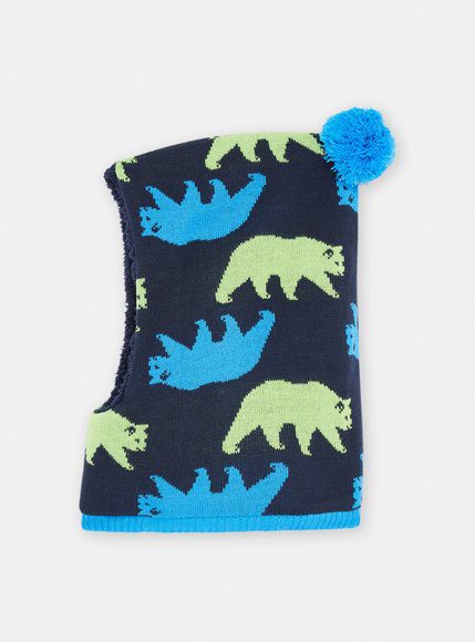 Παιδικός Σκούφος Για Αγόρια Blue Dino Balaclava - Μπλε Παιδικός Σκούφος Για Αγόρια Blue Dino Balaclava
